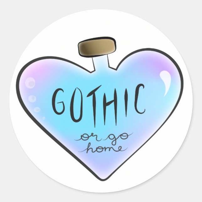 Gothique ou Go Home Sticker (violet/bleu) (Devant)