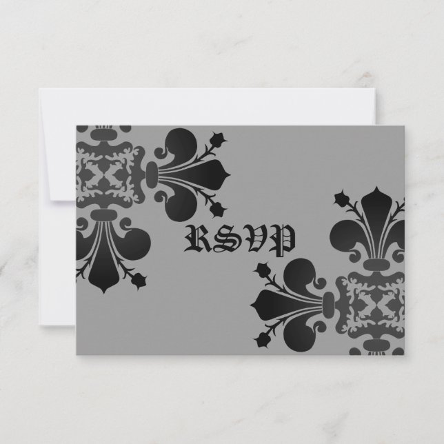 Gothique punk royal fleur de lis rsvp noir gris (Devant)