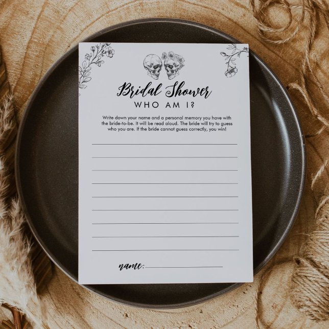 Gothique Qui Suis-Je Fête des mariées Carte De Jeu (Créateur téléchargé)