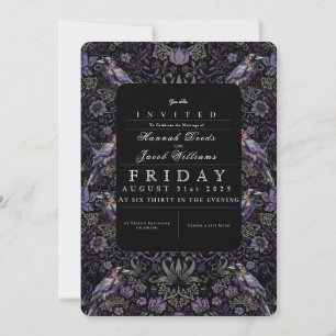 Gothique Raven William Morris Faire-part de mariag