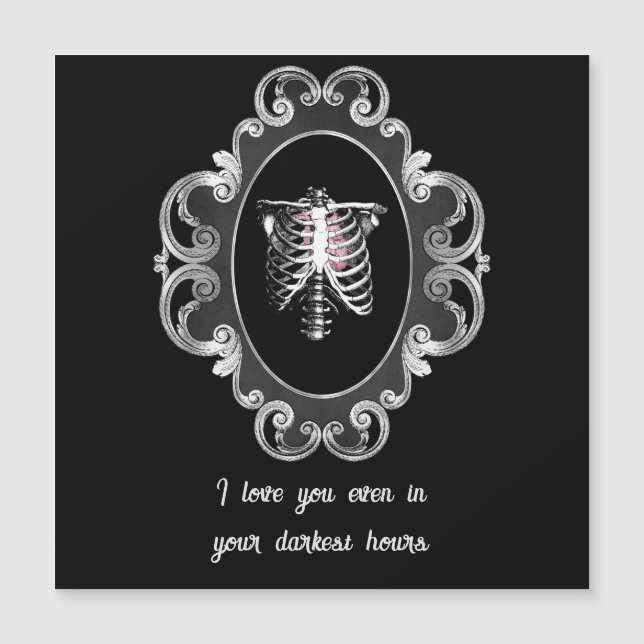 Gothique Romance Crâne et Coeur Saint Valentin (Devant)