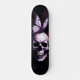 Gothique Skull Butterfly Skateboard Design