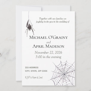 Gothique Spider Web Dark Invitation Mariage