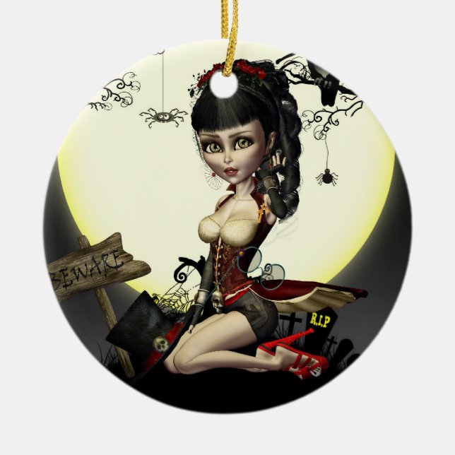 Gothique Steampunk Lolita Art Round Ornement (Devant)