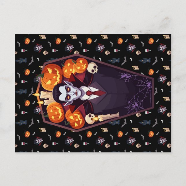 🦇 Gothique Vampire Carte postale noire 🖤 🎃 (Devant)