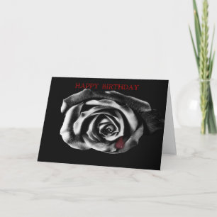 Gothique Vampire rose noir carte d'anniversaire