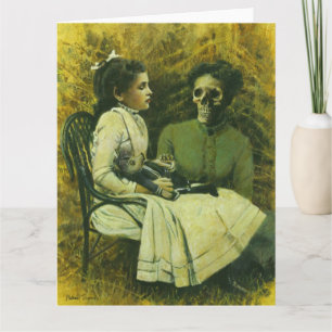 Gothique victorienne Wereolf Girl Grande carte de 