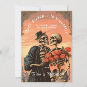 Gothique Vintage Skeleton Couple Mariage QRC