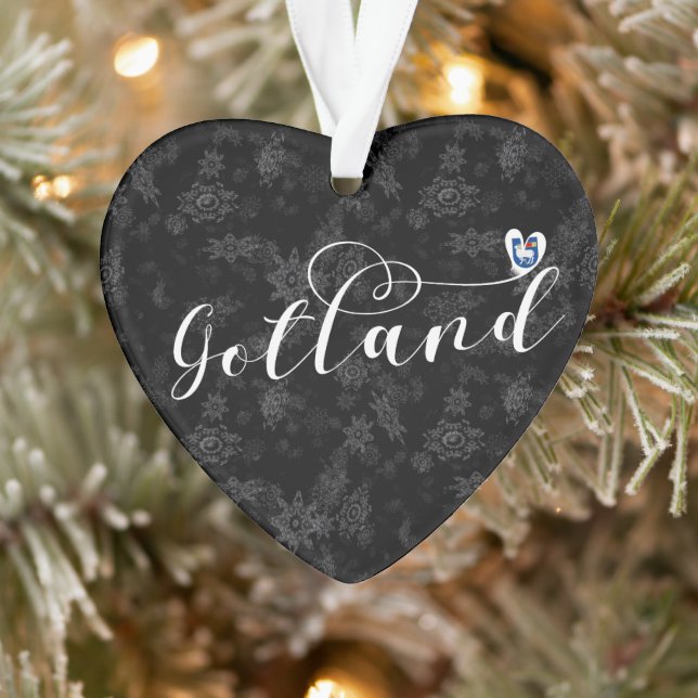Gotland Drapeau Design de script de coeur, Suède (Arbre)