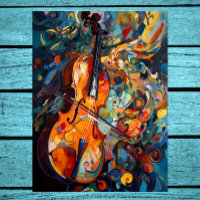 Gouache Art Coloré Cello Poster Imprimer