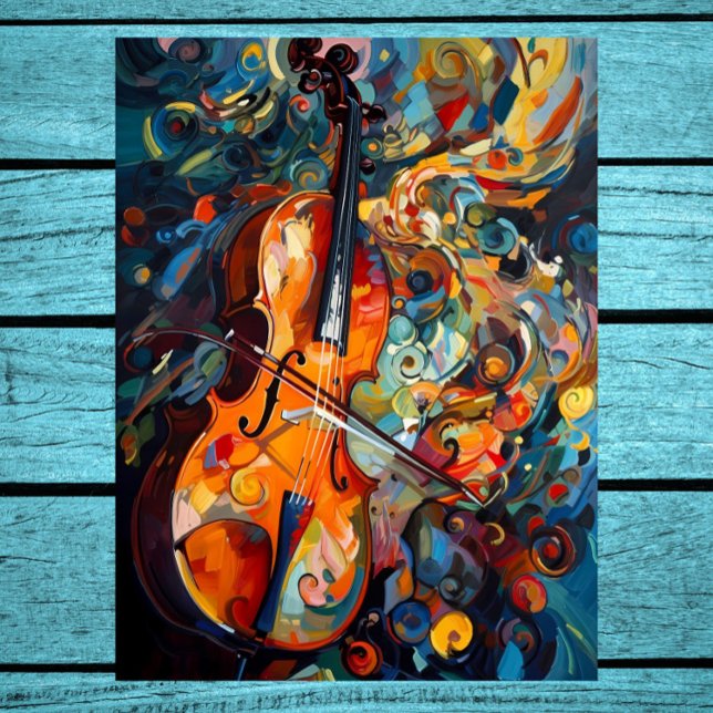Gouache Art Coloré Cello Poster Imprimer (Créateur téléchargé)
