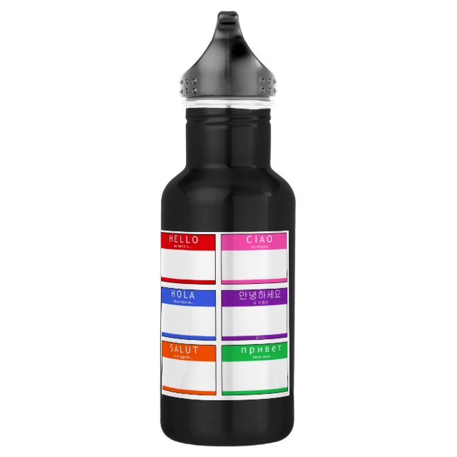 Gourde en acier inoxydable Bonjour mon nom est (Droite)