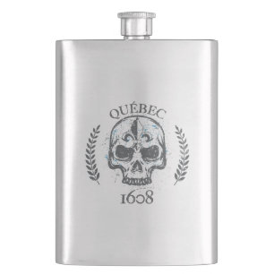 Gourde flasque d'alcool Québec Crâne/Crâne de mota