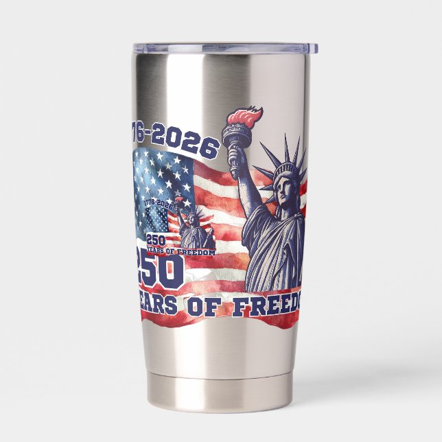 Gourde Isotherme 250e anniversaire du drapeau américain Liberté Lib (Gauche)