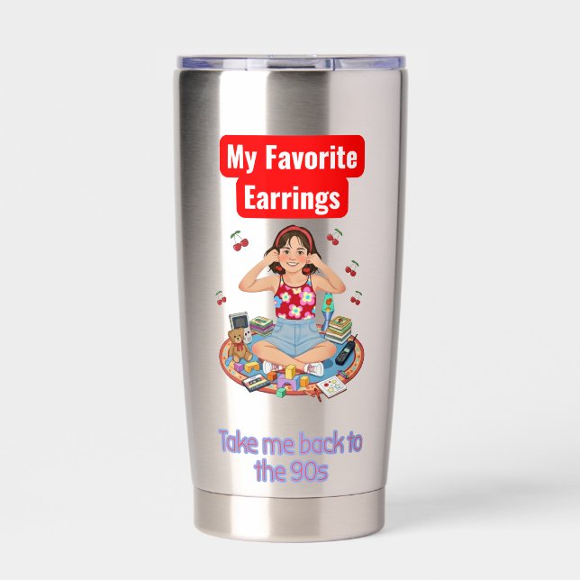 Gourde Isotherme 90s Nostalgia girl  (Extérieur)