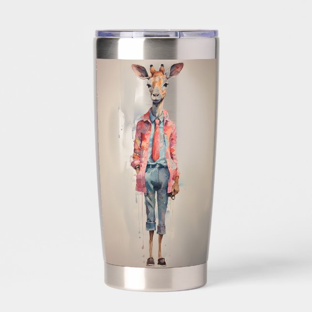 Gourde Isotherme Abstraite Funky Homme Giraffe (Extérieur)