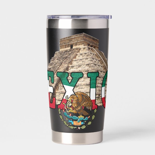 Gourde Isotherme Aigle Mexicaine Et Pyramide (Gauche)