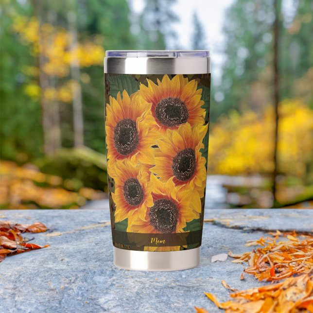 Gourde Isotherme Âme de Tournesol Jaune (En extérieur (pivoté))
