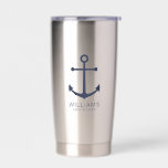 Gourde Isotherme Ancre Bleue marine Nautique Groomsmen personnalisé<br><div class="desc">Ancre bleue marine minimaliste moderne Groomsmen Tumbler personnalisées avec ancre bleu marine et nom de toiletteur personnalisé avec titre en bleu marine moderne sans serif style police. Parfait aussi pour le meilleur homme,  père de la mariée,  porte-bague,  bonne d'honneur,  fille de fleurs,  mère de la mariée et plus encore.</div>