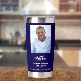 Gourde Isotherme Anniversaire bleu photo homme mythe légende