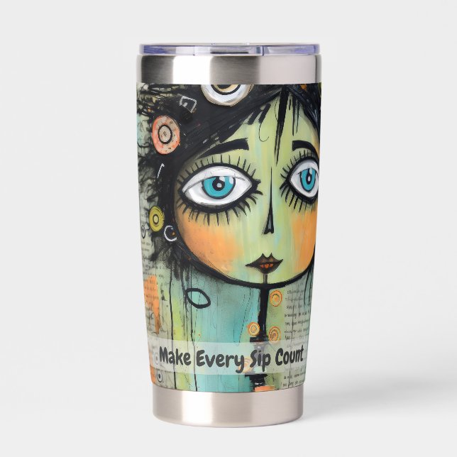 Gourde Isotherme Art collage lady 8 (Extérieur)