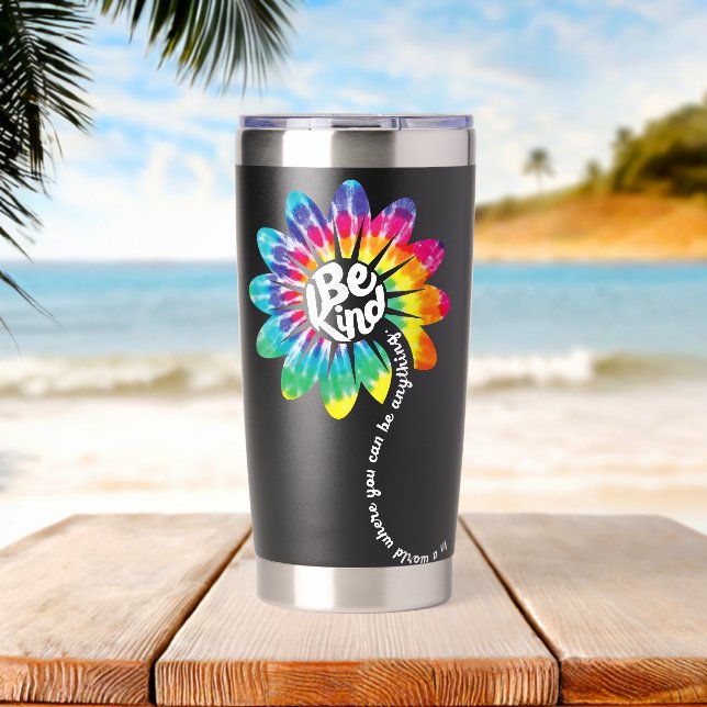 Gourde Isotherme Be Kind Groovy Tie Dye Flower Power (Plage (pivotée))