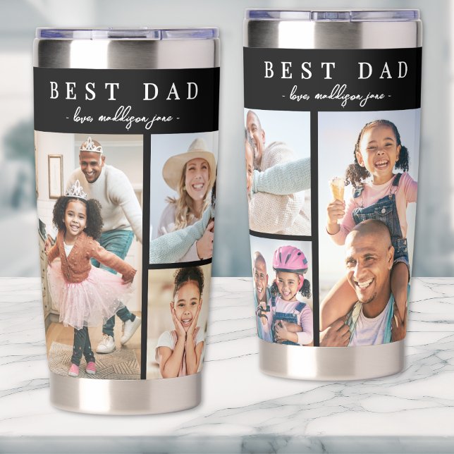 Gourde Isotherme Best Dad Photo Collage (Best Dad Photo Collage Insulated Tumbler)