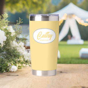 Gourde Isotherme Beurre Jaune Mariage stylisé