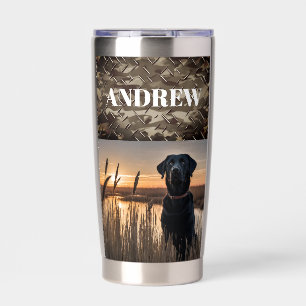 Gourde Isotherme Black Lab Chasse au canard Camo de marais en plein