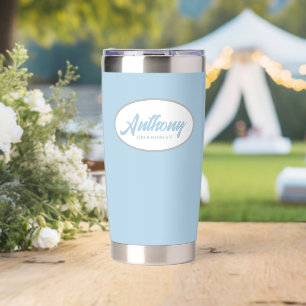 Gourde Isotherme Bleu clair Mariage stylisé