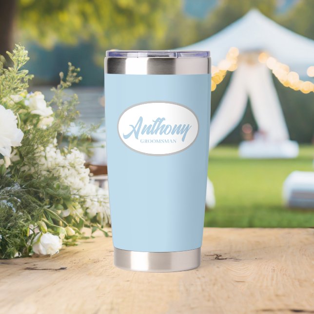 Gourde Isotherme Bleu clair Mariage stylisé (Mariage (pivotée))