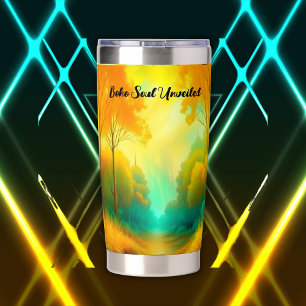Gourde Isotherme Boho Soul dévoilé Monogramme vert et jaune  