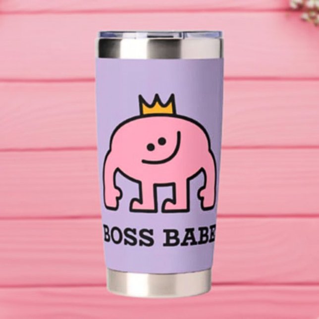 Gourde Isotherme Boss Babe Thermal Tumbler - Pink Crown Energy (Créateur téléchargé)