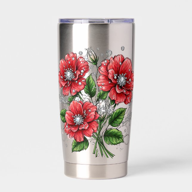 Gourde Isotherme Bouquet floral coloré (Extérieur)