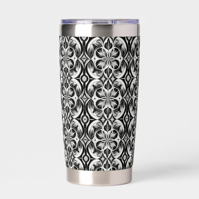 Gourde Isotherme Bouteille d'eau à fleurs monochromes (Extérieur)