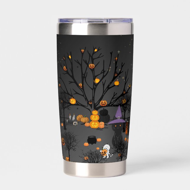 Gourde Isotherme Bouteille d'eau en verre à thème Halloween mignonn (Extérieur)