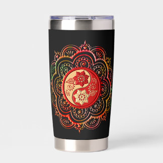 Gourde Isotherme Bouteille d'eau Mandala rouge et or