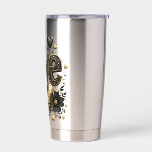 Gourde Isotherme Bouteille d'eau   Tumbler Élégant Romantique Fleur