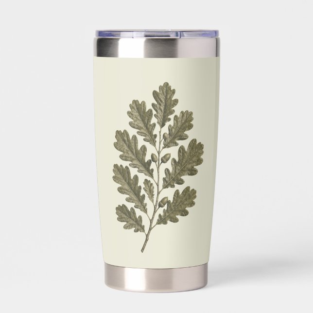 Gourde Isotherme Branche de chêne vert vintage (Extérieur)