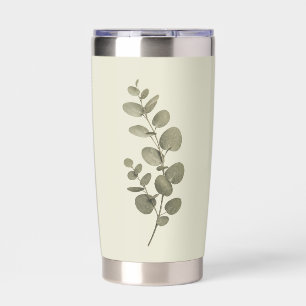 Gourde Isotherme Branche de eucalyptus vert vintage