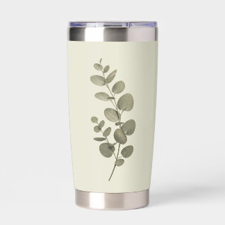 Gourde Isotherme Branche de eucalyptus vert vintage