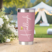 Bridesmaid | Nom de script minimal Gold Heart Pink