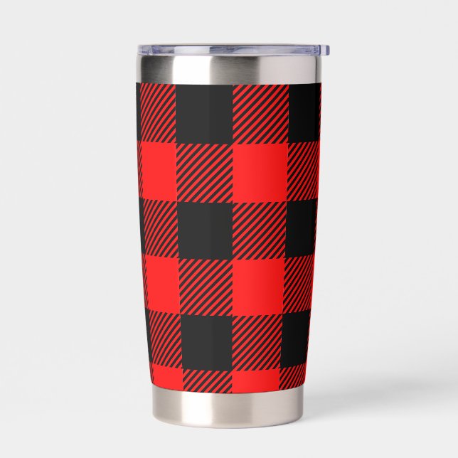 Gourde Isotherme Buffalo Check Red and Black Lumberjack Plaid Decor (Gauche)