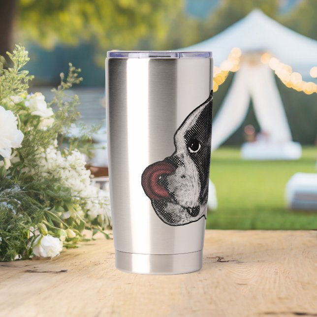 Gourde Isotherme Bulldog Ruby Lèche-Nez (Mariage (pivotée))