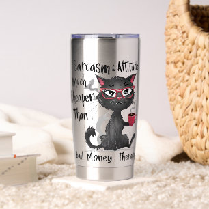 Gourde Isotherme Cadeau drôle pour amateur de chats avec sarcasme e