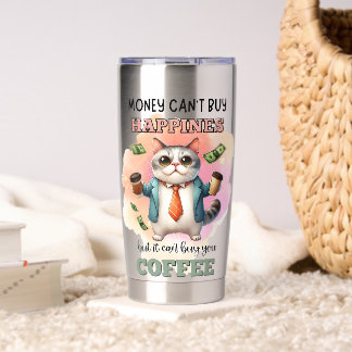 Gourde Isotherme Cadeau drôle pour amateur de chats : L'argent ne p