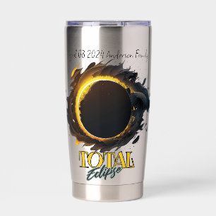 Gourde Isotherme Cadeau Éclipse Solaire Totale 2026 Personnalisable