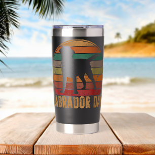 Gourde Isotherme Cadeau Papa Labrador Rétro Chien Papa Labrador Dor