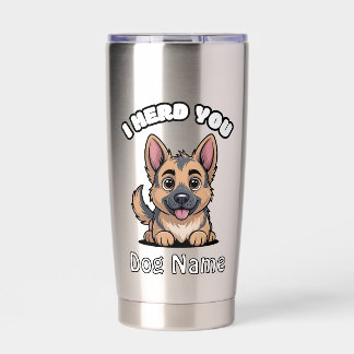 Gourde Isotherme Cadeau personnalisé de chien de berger allemand "J