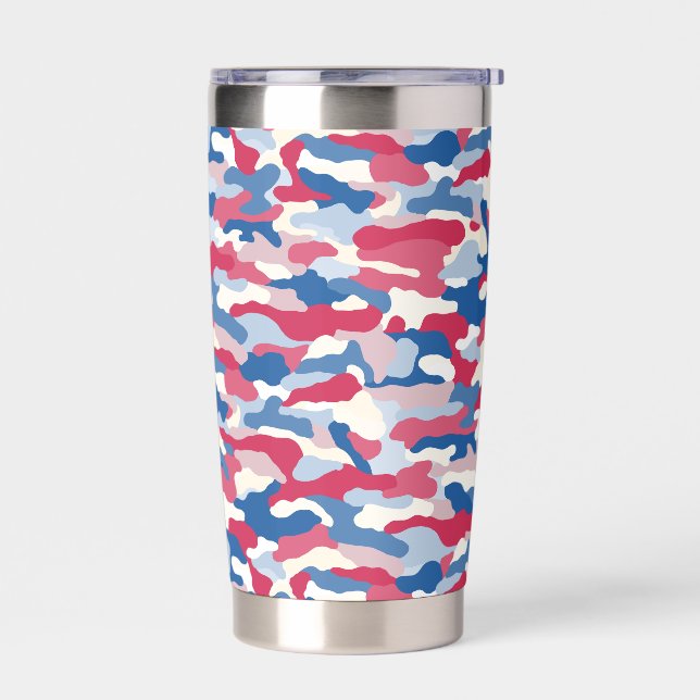 Gourde Isotherme Camouflage rouge blanc et bleu (Gauche)